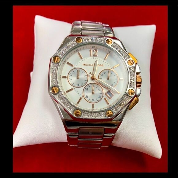 Michael Kors MK-5504 Knox Stainless Chronograph Watch (New Battery)